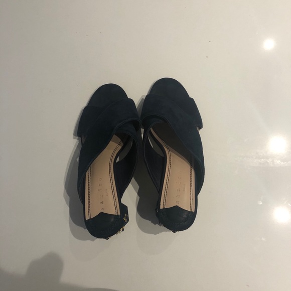 Sandro Suede Star Studded Mules - navy - Picture 4 of 6